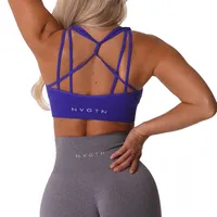 Yoga outfits nvgtn actieve broek sterrenstelsel geribbeld naadloze beha spandex top vrouw fitness elastiek ademende borstverbetering vrije tijd sport ondergoed