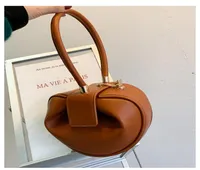 Evening Bags 2021 Designer PU Leather Bag Female Niche Design Handbag Fashion Retro Wonton Dumpling Satchel5350144