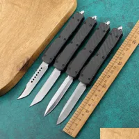 Camping Hunting Knives The New Micro Ut85D 2Piece Matic Knife With Carbon Fiber Aluminum Handle Outdoor Selfdefense Small Stool Bm94 Ot6Jg