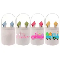 Fournitures de fête Bas Panier de Pâques DIY Sac de rangement de bonbons jouet de jouet avec des cadeaux d'oreille de lapin en polyester