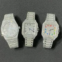 D86 Luxury Mens Watches 4130 Hareket Saatleri Erkekler İçin 3255 Montre De Luxe Mosang Stone Buzlu Moissanite Watch Diamond Watchs Wristwatch Mekanik Otomatik 904L