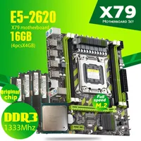 X79G X79マザーボードセットLGA2011 COMBOS XEON E5 2620 CPU 4PCS X 4GB 16GBメモリDDR3 RAM 1333MHz PC3 10600R RAM