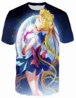 Anime Sailor Moon 3D śmieszne tshirty Nowa moda menwomen 3D Postacie druku