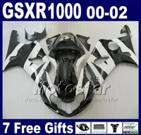 Fairings kit for SUZUKI GSXR 1000 00 01 02 K2 2000 2001 2002 GSXR1000 GSXR1000 0002 silver black ABS fairing bodywork set SA6077007627