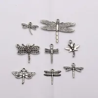 96PCS Antique Srebrny Mieszany Dragonfly Charm wisiorki do wykonywania odkryć biżuterii