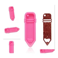 Baking Moulds Pencil Key Chain Sile Mod Clay Candy Chocolate Pendant Mold Resin Diy Mirror Surface Cake Tool Keyring 2Ck G2 Drop Del Otimj