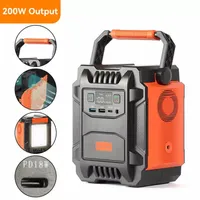 Utomhus 200W AC Output Multifunktion Power Bank 48000MAH Portable Mini Solar Charger Home Solar Power Generator med handtagslampa