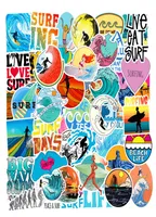 50st Lot Summer Surfing Beach Stickers Laptop Skateboard Guitar Bagage Case Car Motorcykelcykelcykel Graffiti klisterm￤rken Vattent￤t PVC9999639