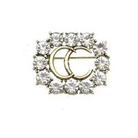 Brooch Pearl Femmes Vintage Designer Marque Double G-Letter Rhingestone Crystal Metal Broochs Suit Laple Pin Fashion Bijoux ACCESSOIRES