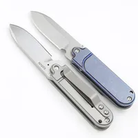 Mini Small EDC Pocket Folding Knife S35VN Stone Wash Blade CNC TC4 Titanium Alloy Handle Ball Bearing Fold Knives274f