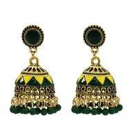 Charme Retro Bollywood Style traditionnel Boucles d'oreilles indiennes bijoux avec de petites perles Jhu Jhumka pour la livraison de gouttes de cadeaux pour femmes DH0MJ