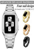 2 em 1 Strap Kit de modifica￧￣o de a￧o inoxid￡vel com estojo para Apple Watch Band 45mm Iwatch Series 7 6 5 SE 44mm Watchband Noble 7494727