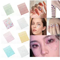 3 vel 423 stukken Plastic Semi Circular Pearl Decoration Journal Stickers voor DIY Crafts Face Beauty Makeup Nail Art mobiele telefoon