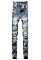 Unique Mens Ripped Slim Fit Jeans Fashion Panelled Hole Biker Denim Pants Big Size Motocycle Hip Hop Trousers For Male JB9278966554