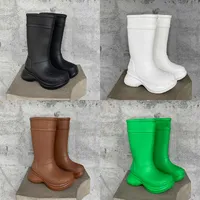 Men Women Rain Boots Designers Croc Boot Thick Bottom Non-Slip Booties Rubber Platform Bootie Fashion Knight Boot Jelly Color 36-45 With Box