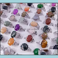 Solitaire Ring Natural Stone Rings for Women 남자 남성 믹스 보헤미안 스타일 디자인 커플 디자이너 보석 약혼 액세서리 선물 otjkb