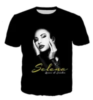 Новая модная женщина короткие рукава Selena Funny 3D Print Tshirt Summer Casual Top Top Toes Plus A AB0135650596