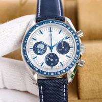 Classic Manual Mechanical Men&#039;s Watch 42 mm Blue Nylon Strap Sapphire Mirror Movement Ceramic Case Fashion 007 designer watches luxury moissanite watch
