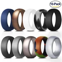 10pcs 8 7mm wide 10 colors silicone ring set men's personality rings accessories Wedding Bands Engagement Active Athletes Com283e