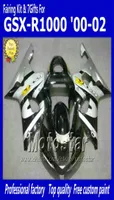 Custom motorcycle fairings with 7gifts for SUZUKI GSXR 1000 K2 2000 2001 2002 GSXR1000 00 01 02 R1000 silver black fairing kit dd55563397