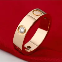 Adoro anello in argento sterling 4 5 6 mm in acciaio in titanio a tre citi e donne gol di gioielli in oro rosa Dimensione del regalo 5-11 con velvet355J