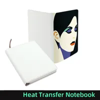 US Warehouse Sublimation Notepads Spaties A5 White Heat Transfer Notebooks Pu Leather Covered Journal Note Book