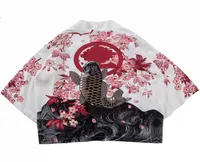 Men039s jackor japanska kimono jacka koi fisk tryckt harajuku 2021 hiphop män japan japan stil streetwear sommar tunna kläder lo6055645