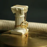Anh￤nger Kupferpapier Goldbeschichtung Relief L￶we Halskette Frau Ins Windlicht Luxus Joker M￼nz Colarmbone Kette Pullover
