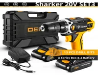Deko Power Tools Sets Sharker 20VコードレスドリルドライバードライバーミニワイヤレスDCリチウムバッテリー181設定4252239