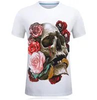 Ebaihui New 2022 Flowes Printed T Shirt Skull 3D Print Red Rose MenwomenTシャツFunny Hip Hop Rock Tees Shirts Men 3D TShirts T7605857