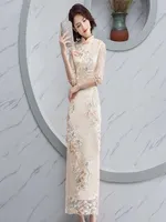 Party Women Dress Luxury China Style Elegant Banquet Long Qipao Oriental Female Wedding Slim Promongsamklänningar Vestido S4XL ET4361951