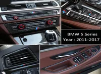 Kolfiberklisterm￤rke f￶r BMW 5 -serie F10 F18 CAR CENTER CONSOL COVER Luftkonditioneringsuttag Dekorativ ram Auto Accessor8345792