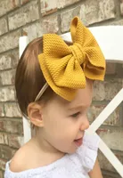 Cute Big Bow Hairband Baby Girls Toddler Kids Elastic Headband Knotted Nylon Turban Head Wraps Bowknot Hair Accessories1365672