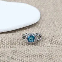 Bandringen CZ Women Designers Classic Wedding Jewelry Ring 18K Twisted Gold Love Designer Blue Luxury Topaz Zircon Hoop Fashion Gifts