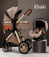 Luxurious Baby Stroller 3 In 1 Portable Travel Carriage Fold Pram High Landscape Aluminum Frame Born Infant Strollers4341087