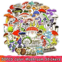 50 PSC Color Mushroom Stickers Toys for Children Anime Sticker for Scrapbook Notebook Laptop Phone Fridge Waterproof Decals Kids G2073