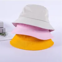 2020 Siyah Beyaz Katı Kova Şapkası Unisex Bob Caps Hip Hop Gorros Erkekler Kadın Yaz Panama Cap Beach Sun Balıkçılık Boonie Hat270V