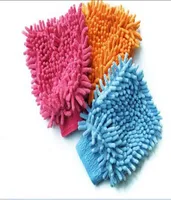 Whole 100PCSLOT Microfiber Chenille Car Wash Glove Prvate Household Cleaning Cloth SingleSided Auto Mitt 8136483