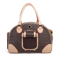Maonv Luxury Fashion Carrier PU PU Cuero Puppy Bag Bagse Purse Cat Bag Bag Pet Valia Trav￭a Compras Brown Large2232