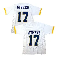 Custom Phillip Rivers 17 # Jersey de football au lycée cousu blanc tout nom de nom S-4xL Jerseys Shirt