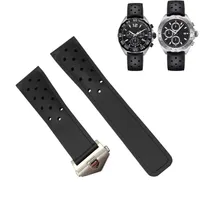 Bandes de montre 20 mm 22 mm en caoutchouc Slicon de montre Bracelet étanche Bracelet Watch Band pour tag Heuer Monaco Strap Carrera Formule 1 Watchband Acces T221213