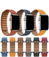 Correa de cuero real genuina para Apple Watch Iwatch Series 3 5 4 SE 6 7 Band 44 mm 41 mm 41 mm 42 mm de 38 mm Bracelet de bucle magnético9765280