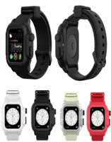 Полная защита водонепроницаемые чехлы для чехлов для Apple Watch Bands 4044mm Sport Silicone Braslet Braflet для iWatch1067383