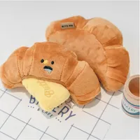 NIEUW CROISSANT VOEDSEL SNIFT TOY Small Dog Chews Cute Pet Vocal Plush Toy 7.5x16cm Groothandel
