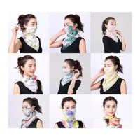 Designer Masks Women Scarf Face Mask Silk Chiffon Handkerchief Outdoor Windproof Half Dustproof Sunshade Dust Party 7 M2 Drop Delive Otj9G