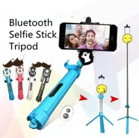 Monopods Bluetooth 30 selfie çubuk tripod el katlanabilir dış mekan mini esnek pograph iPhone için ios android 4 renkler9693624