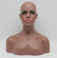One Piece EMS Fiberglass African American Female Black Mannequin Head Bust For Lace Wigs Display6534872