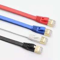 CAT 7 Ethernet Cable 65.61ft عالية السرعة المهنية المقابس المطلية بالذهب STP CAT7 RJ45 كابل شبكة 20 مترًا أبيض أسود أزرق أحمر