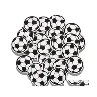 Sewing Notions Tools Various Sizes Soccer Embroideredes Black White Ball Iron On For Clothing Jackets Bags Diy Football Sports Sti Dhvjg