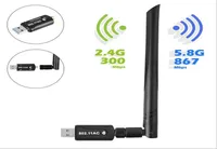 Adapter Wi -Fi USB na PC 1200 Mb / s USB 30 WiFi Dongle Wireless Network Adapter z podwójnym pasmem 24 GHZ300MBPS5GHZ866MBPS High GAI4738471